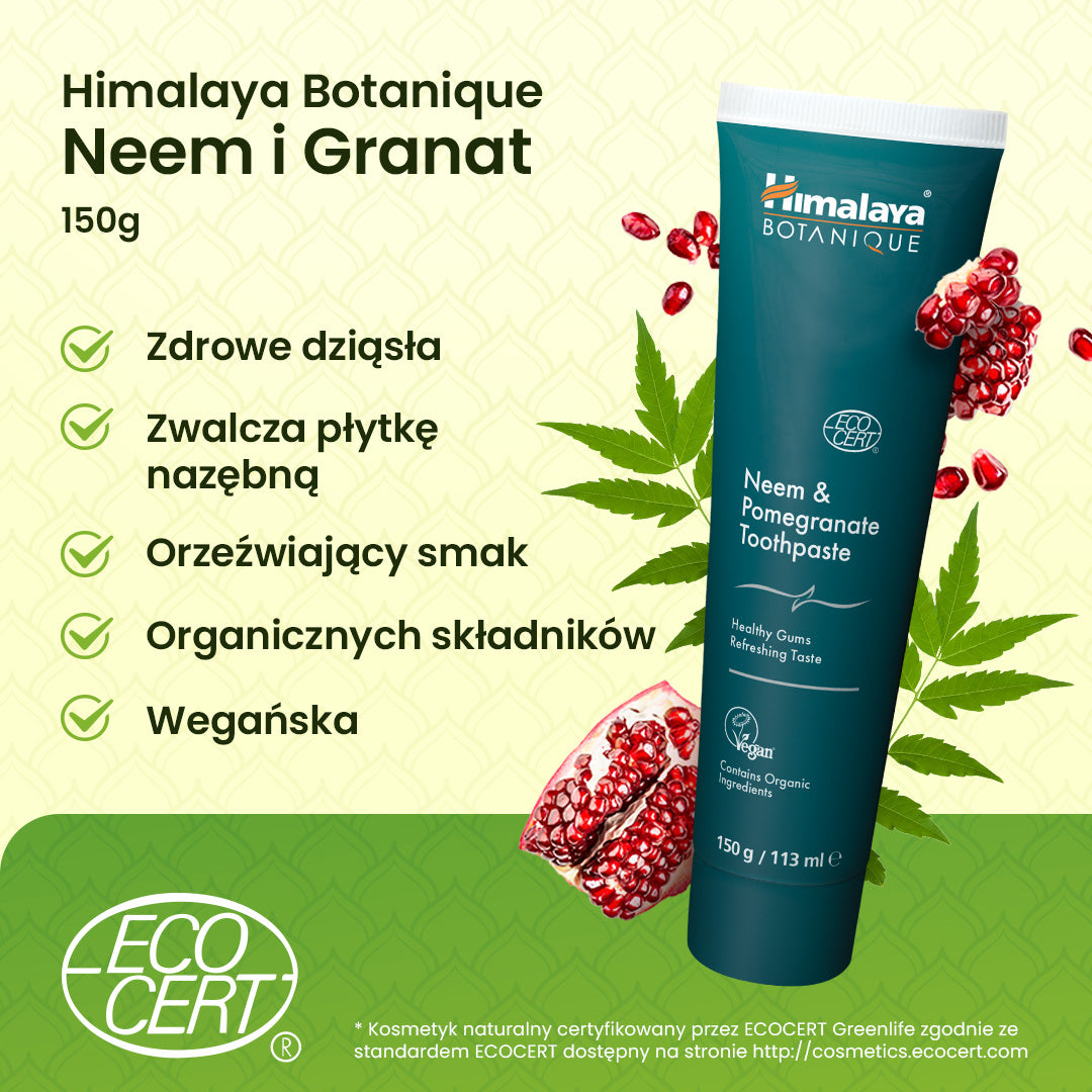 Himalaya Botanique Pasta do zębów Neem i Granat - 150 g