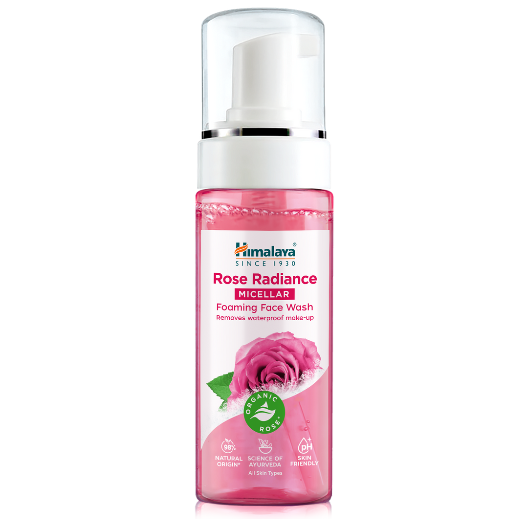 HIMALAYA ROZŚWIETLAJĄCA, MICELARNA PIANKA DO MYCIA TWARZY Z ORGANICZNĄ RÓŻĄ 150ML