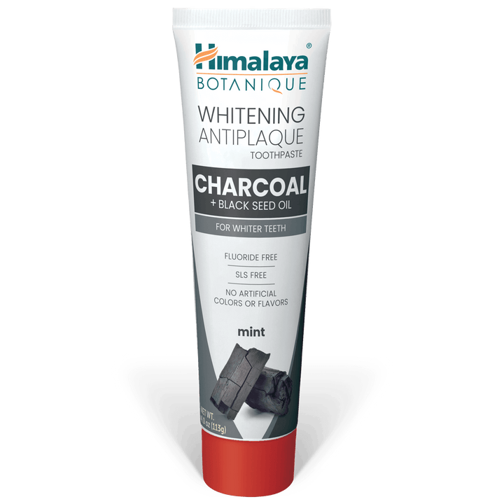 Himalaya Botanique Wybielająca pasta do zębów przeciw płytce nazębnej z Węglem Aktywnym i Olejem Z Czarnuszki