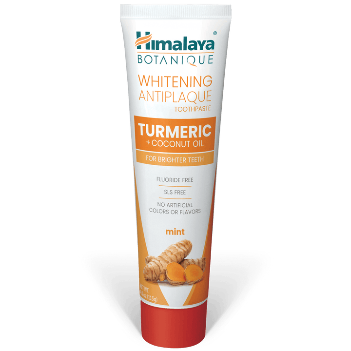 Himalaya Botanique Wybielająca pasta do zębów przeciw płytce nazębnej z Kurkumą i Olejem Kokosowym
