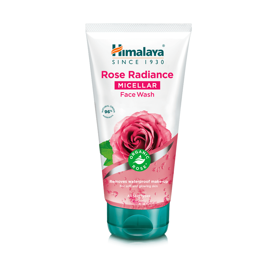 HIMALAYA ROZŚWIETLAJĄCY, MICELARNY ŻEL DO MYCIA TWARZY Z ORGANICZNĄ RÓŻĄ 150ML