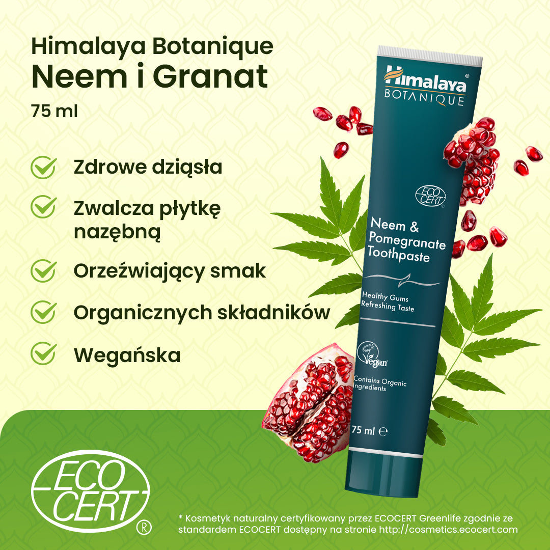 Himalaya Botanique pasta do zębów Neem i Granat 75 ml