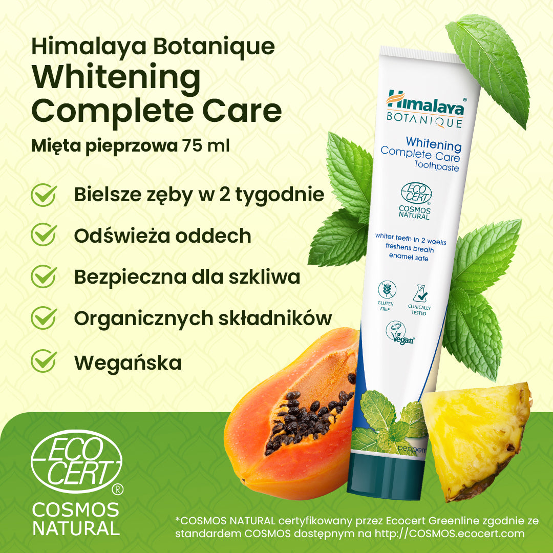 Himalaya Botanique Wybielająca pasta do zębów Complete Care - Mięta Pieprzowa 75 ml