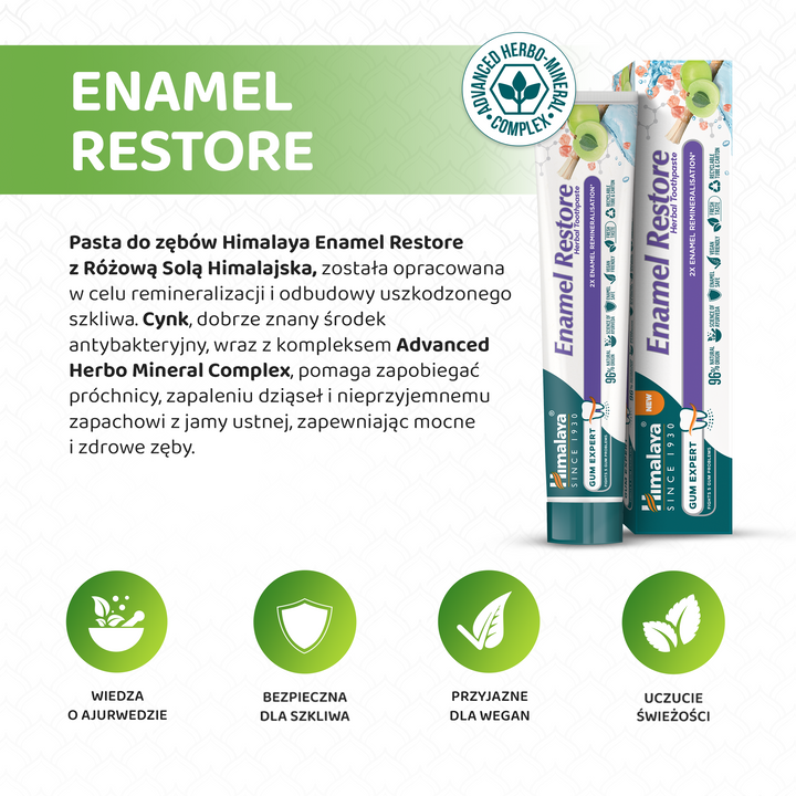 Himalaya Gum Expert Enamel Restore Ziołowa pasta do zębów - 75 ml
