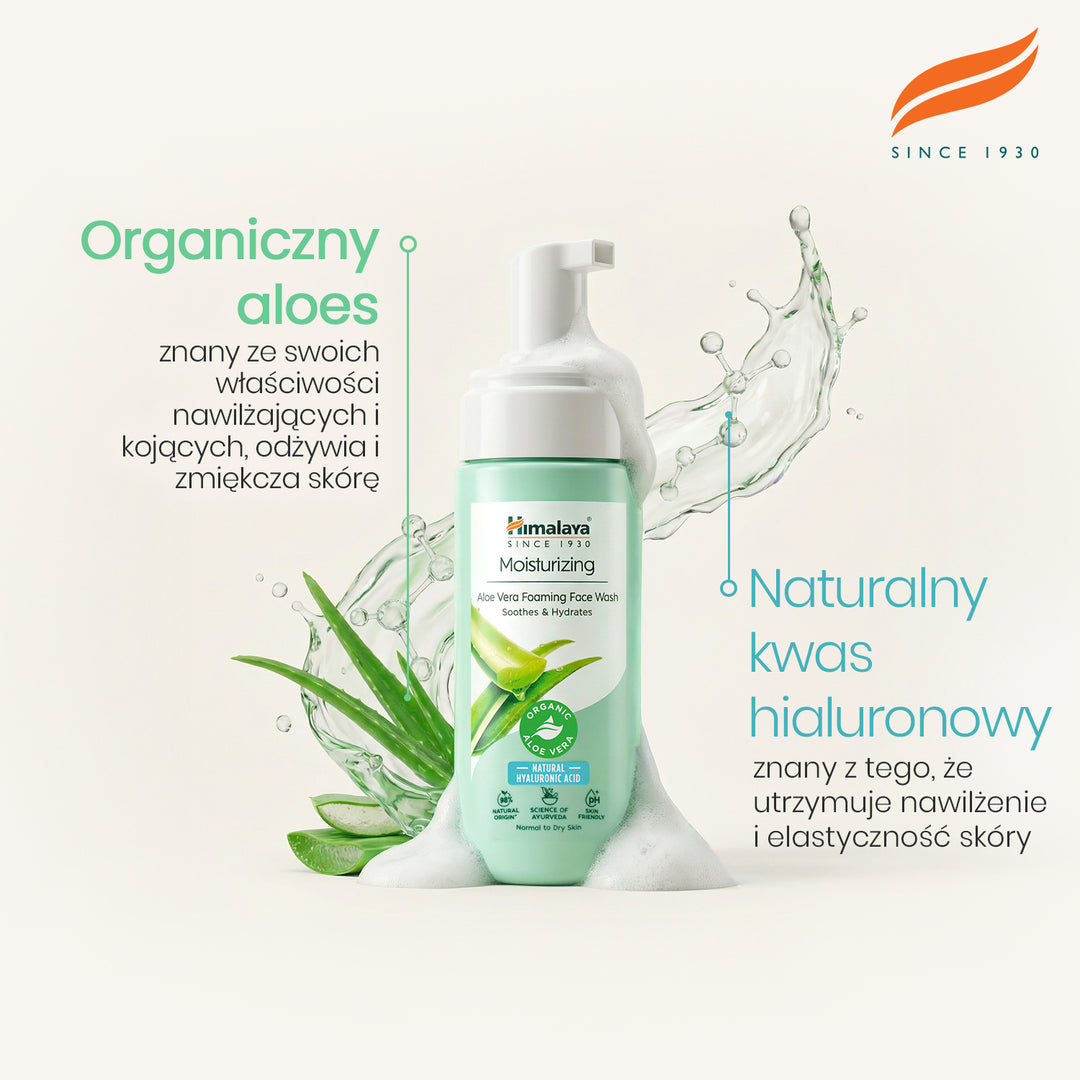 Himalaya Nawilżająca pianka do mycia twarzy z aloesem, 150 ml