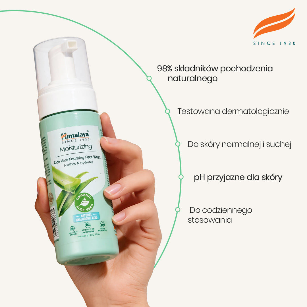 Himalaya Nawilżająca pianka do mycia twarzy z aloesem, 150 ml