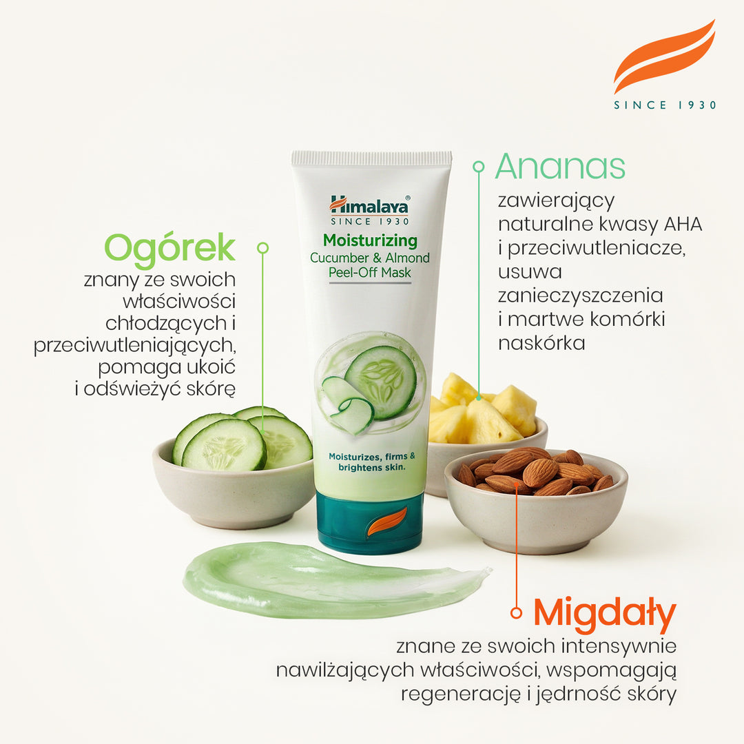 Nawilżająca maska Peel-off Ogórek i Migdał