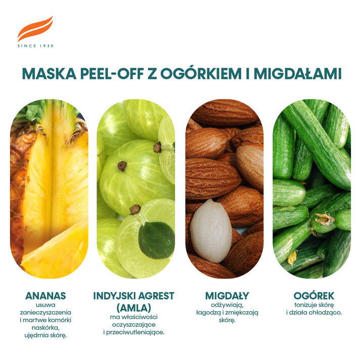 Nawilżająca maska Peel-off Ogórek i Migdał
