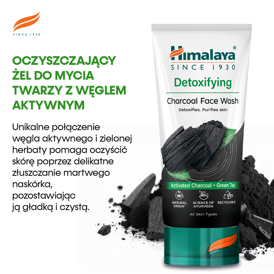 Detoksykujący Żel do Mycia Twarzy z Aktywnym Węglem i Zieloną Herbatą 150 ml