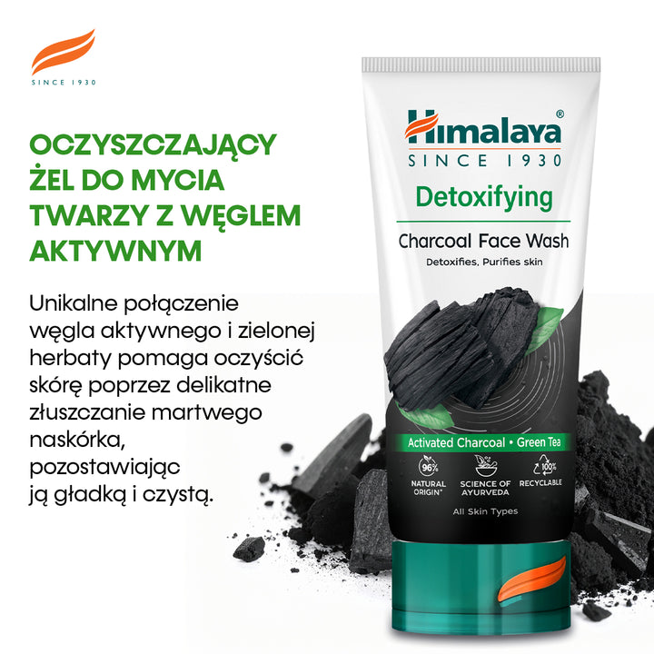 Detoksykujący Żel do Mycia Twarzy z Aktywnym Węglem i Zieloną Herbatą 150 ml