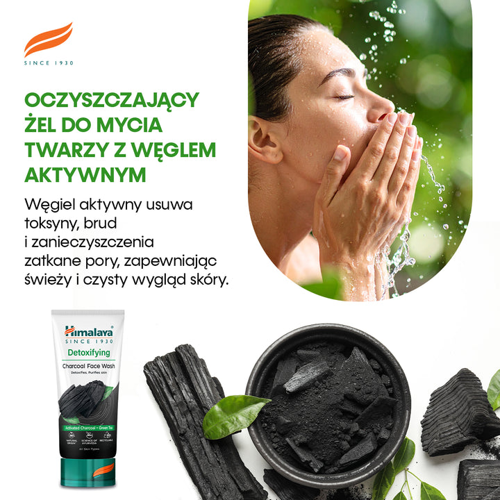 Detoksykujący Żel do Mycia Twarzy z Aktywnym Węglem i Zieloną Herbatą 150 ml