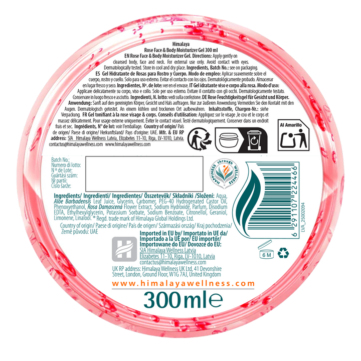HIMALAYA RÓŻANY, NAWILŻAJĄYCY ŻEL DO TWARZY I CIAŁA 300ML