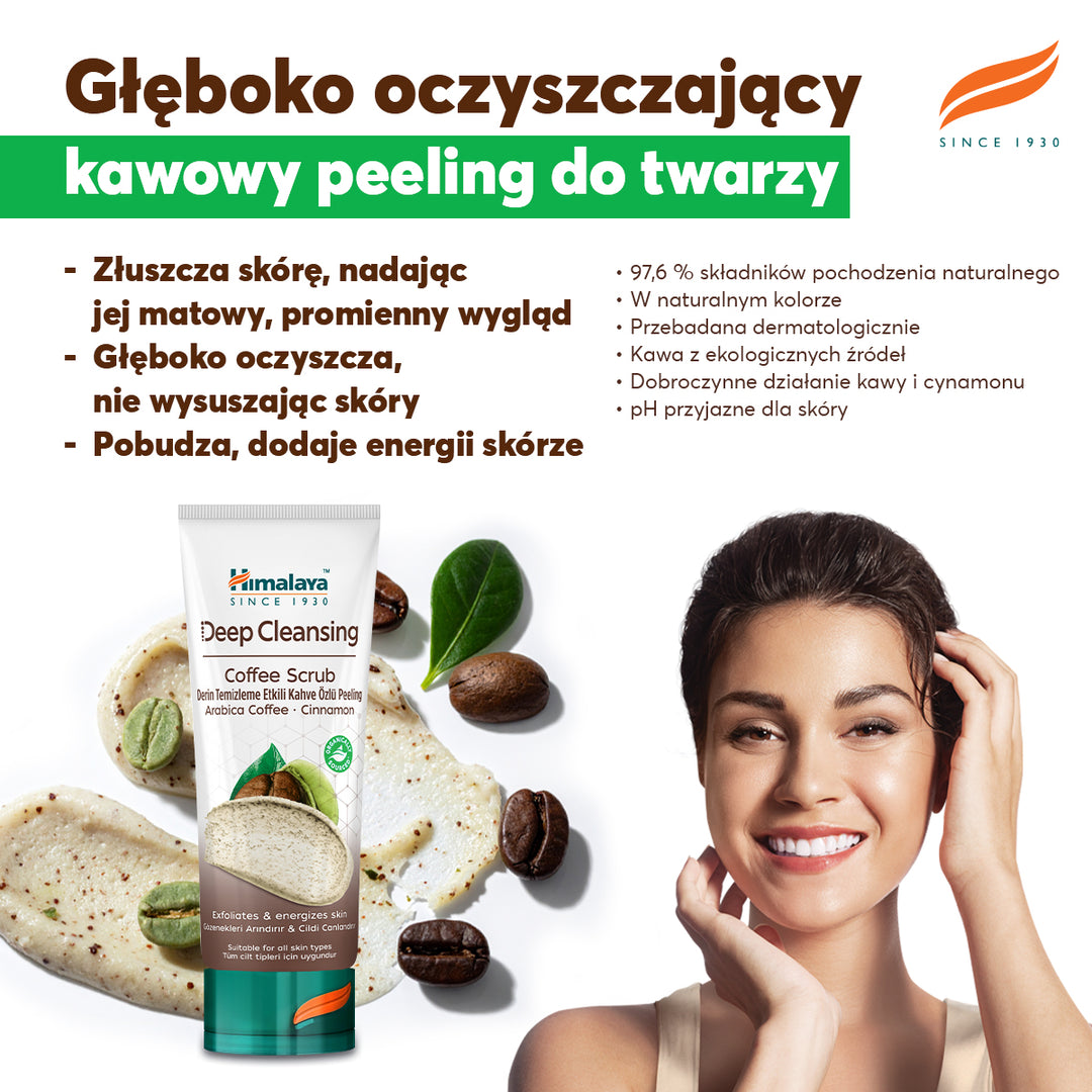 Himalaya Głęboko oczyszczający kawowy peeling do twarzy 75 ml