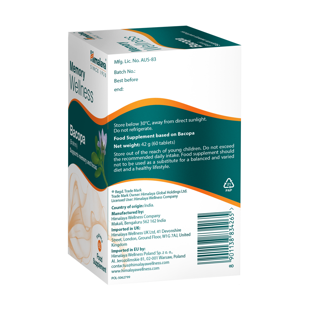 Himalaya Memory Wellness Bacopa (Brahmi) - 60 Tabletki