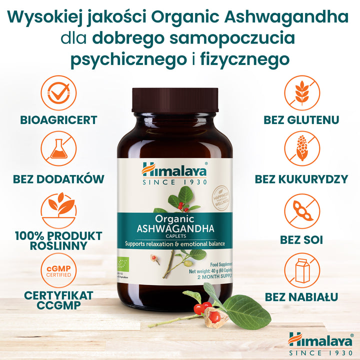 Himalaya Organic Ashwagandha (Indian Ginseng) 60 tabletek