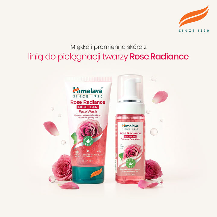 HIMALAYA ROZŚWIETLAJĄCA, MICELARNA PIANKA DO MYCIA TWARZY Z ORGANICZNĄ RÓŻĄ 150ML