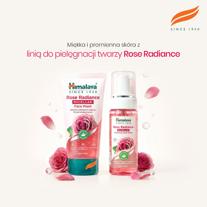 HIMALAYA ROZŚWIETLAJĄCY, MICELARNY ŻEL DO MYCIA TWARZY Z ORGANICZNĄ RÓŻĄ 150ML