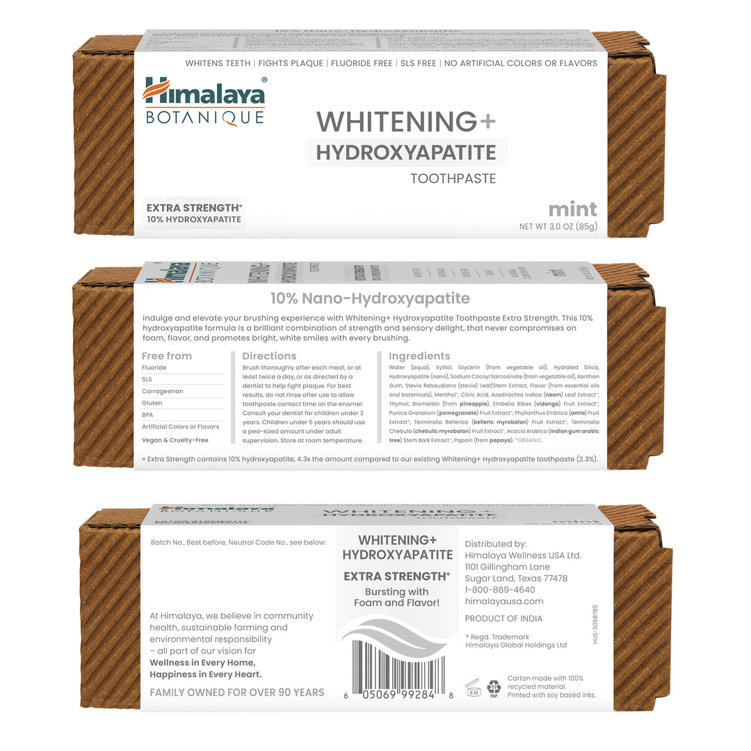 Himalaya Botanique Whitening+ Hydroxyapatite Pasta do Zębów - Extra Strength Mint 85g