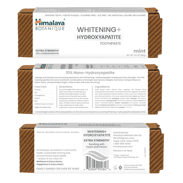 Himalaya Botanique Whitening+ Hydroxyapatite Pasta do Zębów - Extra Strength Mint 85g